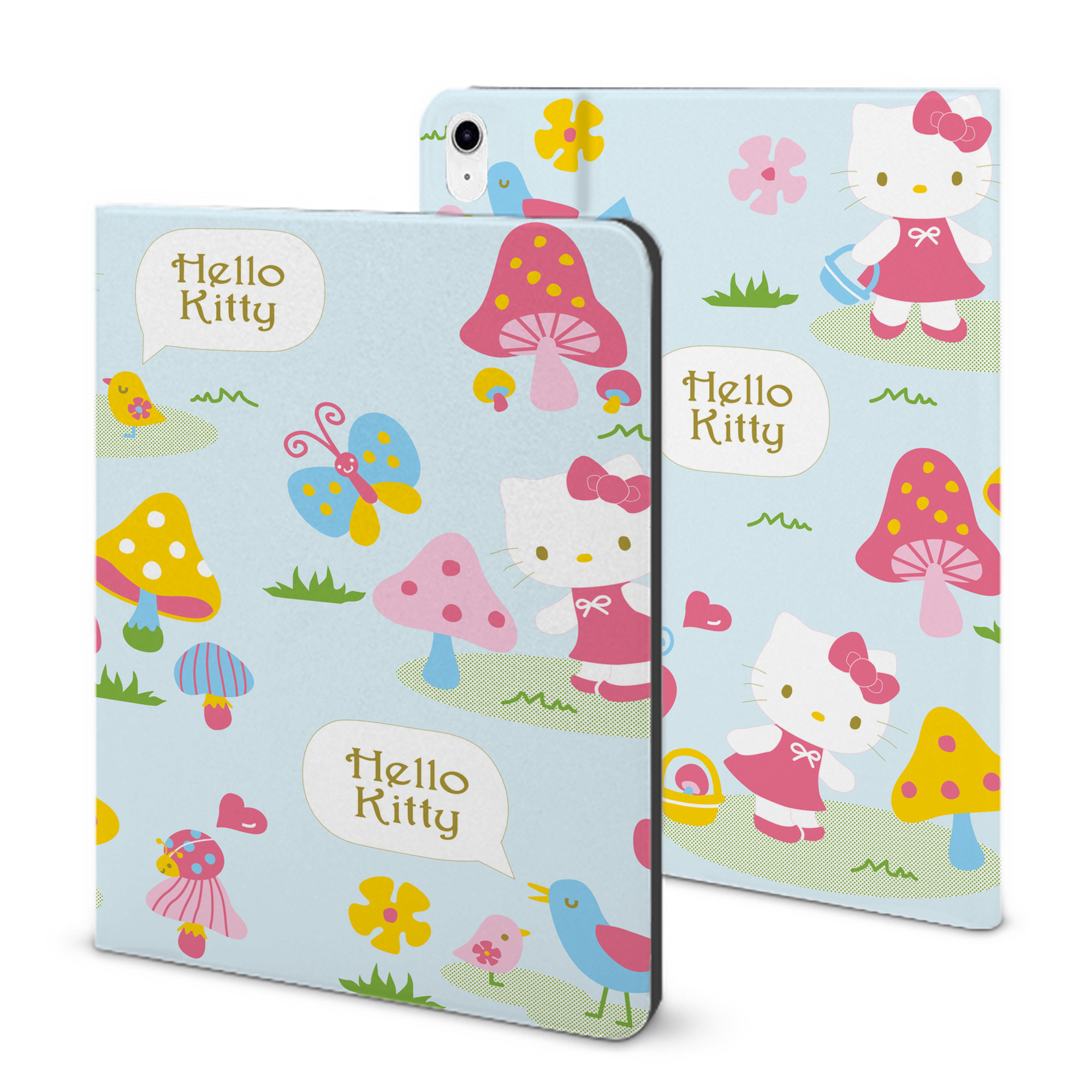 （画像用） Hello Kitty ハローキティ IPad ケース ブック型 PUレザー TPU 耐衝撃 軽量 薄型 ペン収納なし 全面保護 IPad 各モデル対応